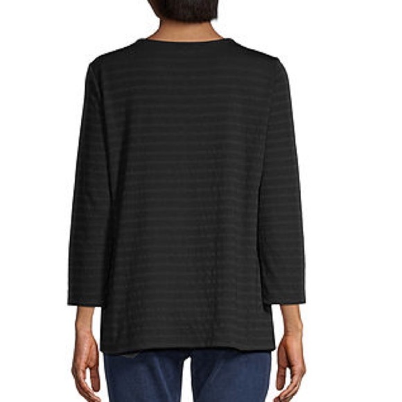 Liz Claiborne- Womens Keyhole Neck 3/4 Sleeve Blouse, NEW - Picture 3 of 3